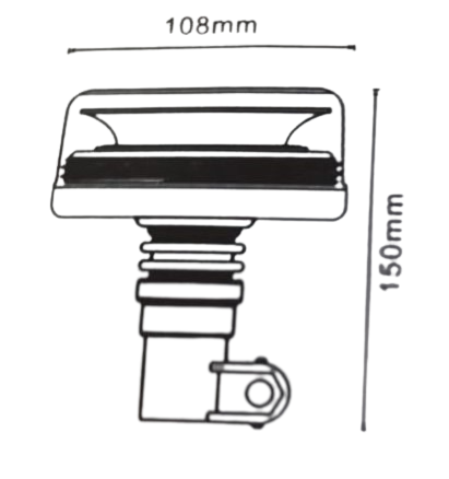 Lampada rotante LED - r10+r65 - bassa c/asta flex