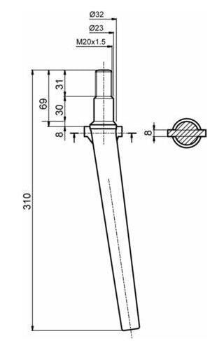 Dente rototerra moreni cilindrico
