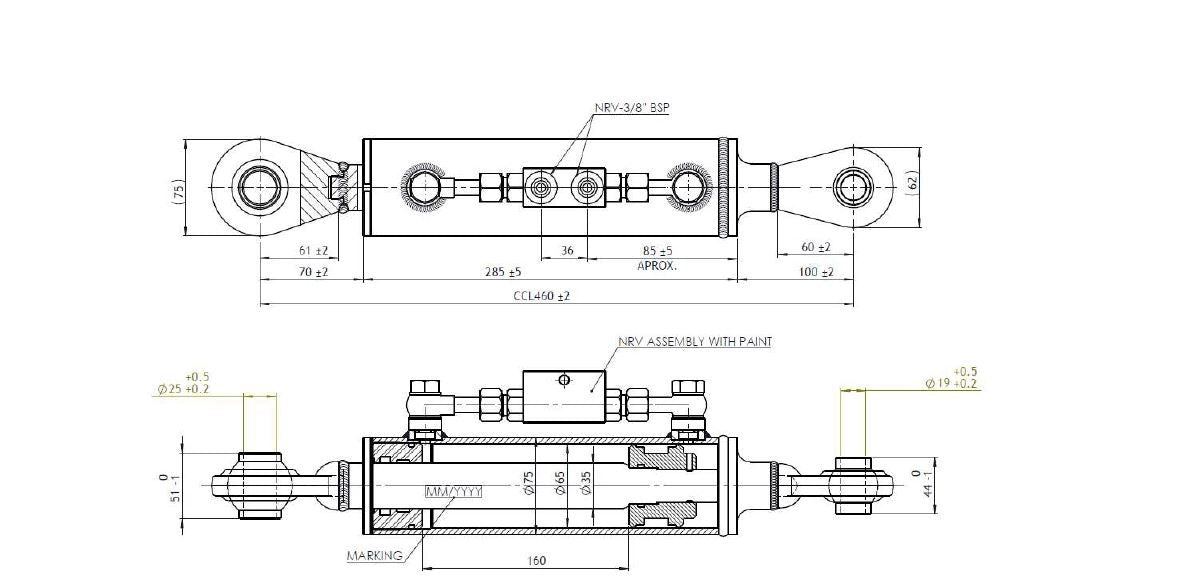 Terzo punto idraulico 65x35x160 sn19/26 - mk