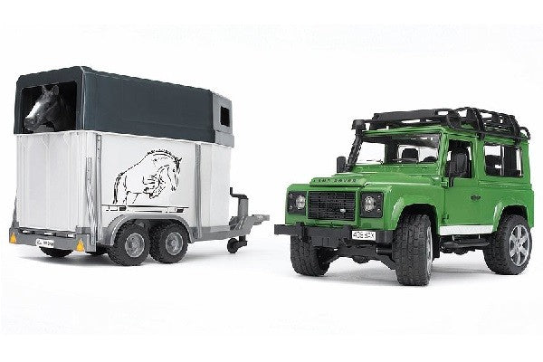 Land rover defender station wagon c/rimorchiotrasporto cavalli Bruder