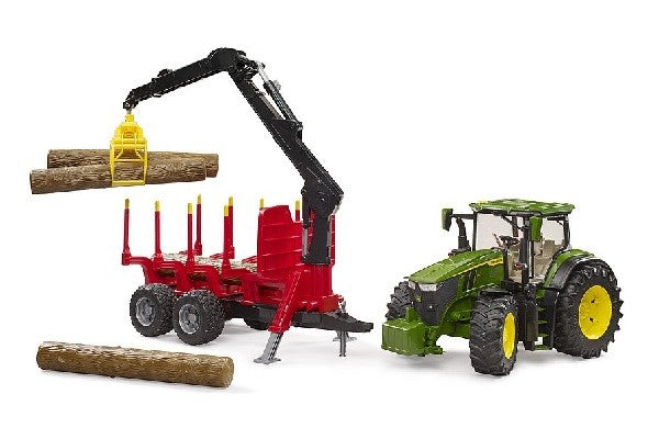 Trattore John Deere 7r 350 con rimorchio trasporto tronchi Bruder