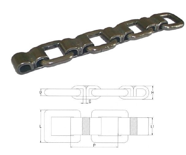 Catena per spandiletame ad anelli passo 80, filo 12 - rotolo da 8 mt