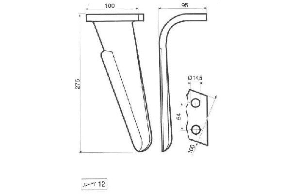 Dente lama Perugini, Carraro, Frandent 100x12 INT.54