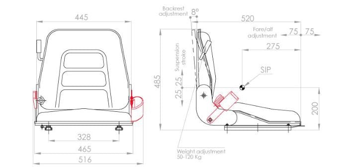 Sedile carrello mul001m