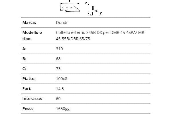 Zappetta scavafossi dondi 310-68-73 DX
