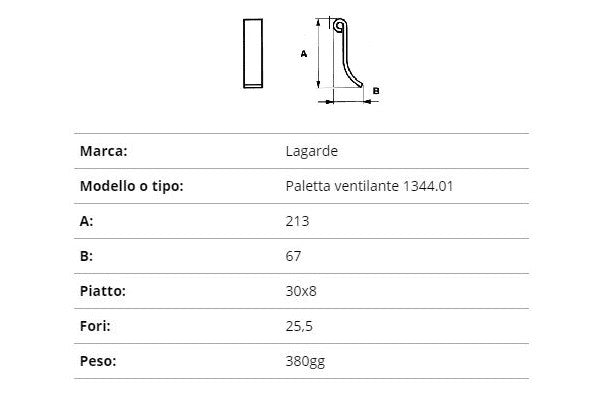 Coltello lagarde paletta ventilante 1344.01