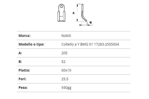 Coltello nobili y 60x10 bmg01