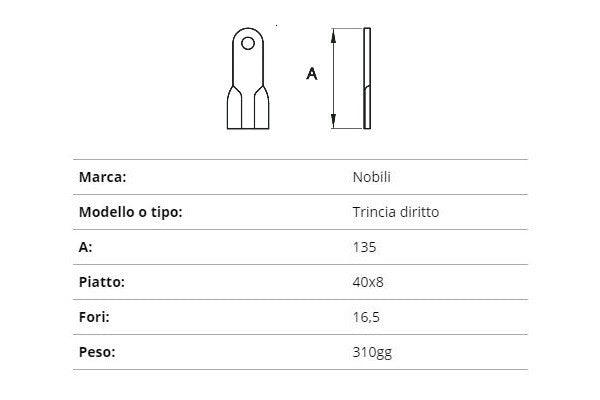 Coltello nobili trincia diritto
