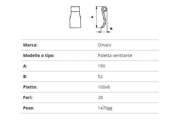 Coltello omarv spatola foro 28