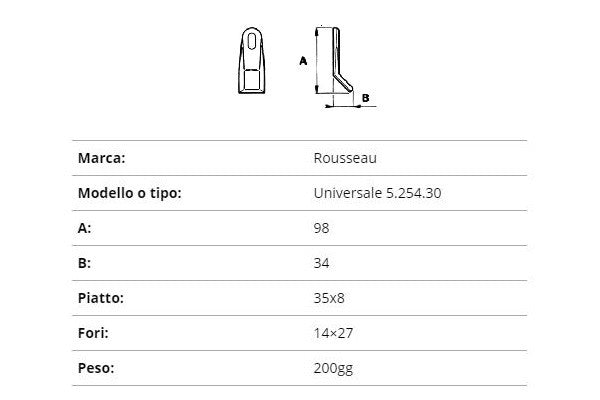Coltello rousseau universale 35x8
