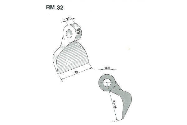 Mazza trinciasarmenti rm32 hmfm - Foro: 14,5