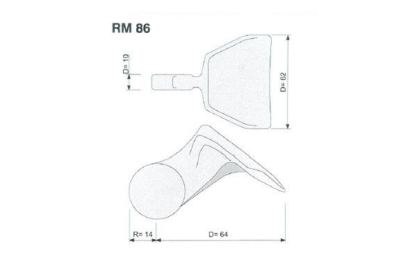 Mazza trinciasarmenti rm86 tipo Orsi - f.14,5