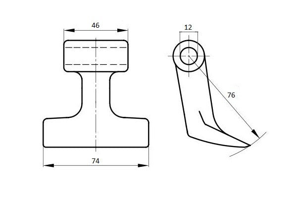 Mazza trinciasarmenti rm97 tipo palladino mini - f.12