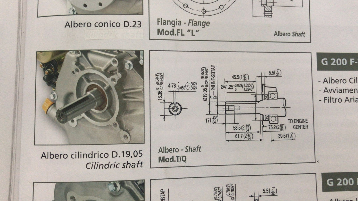 Motore g200q hp6,5 cilindrico