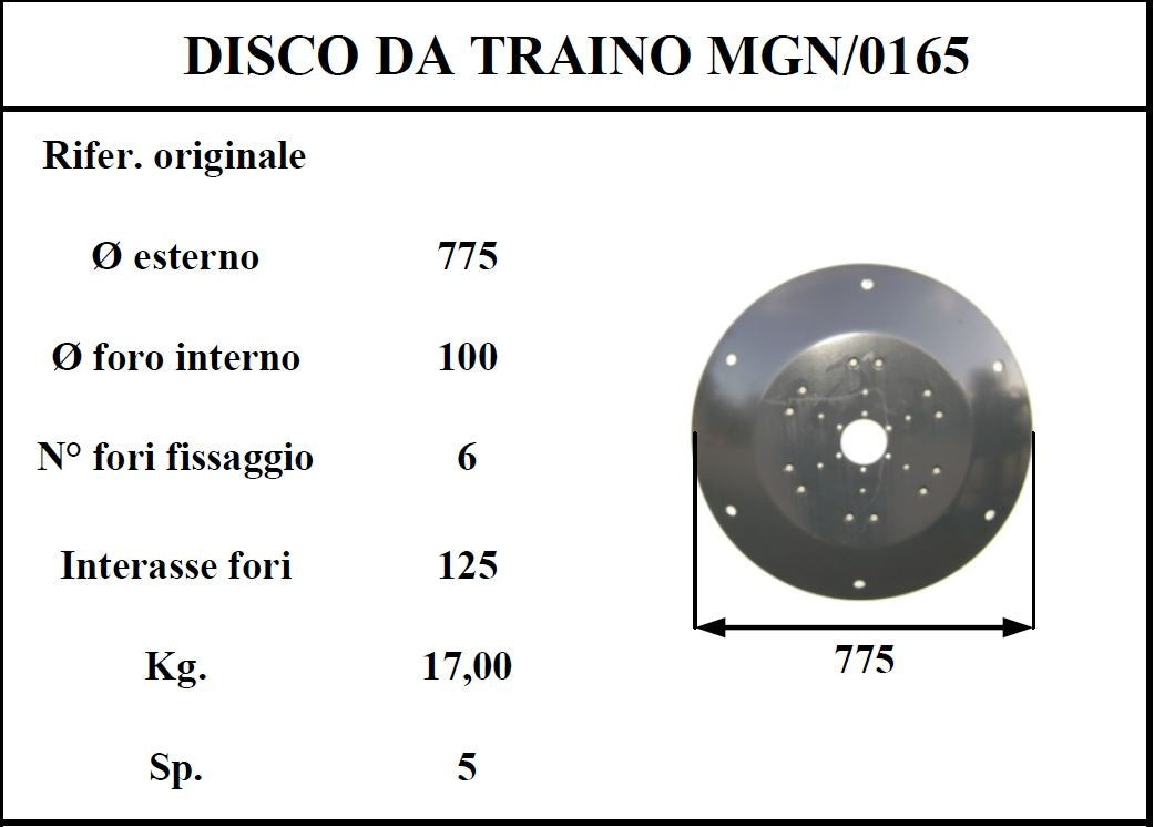 Disco traino marangon 165