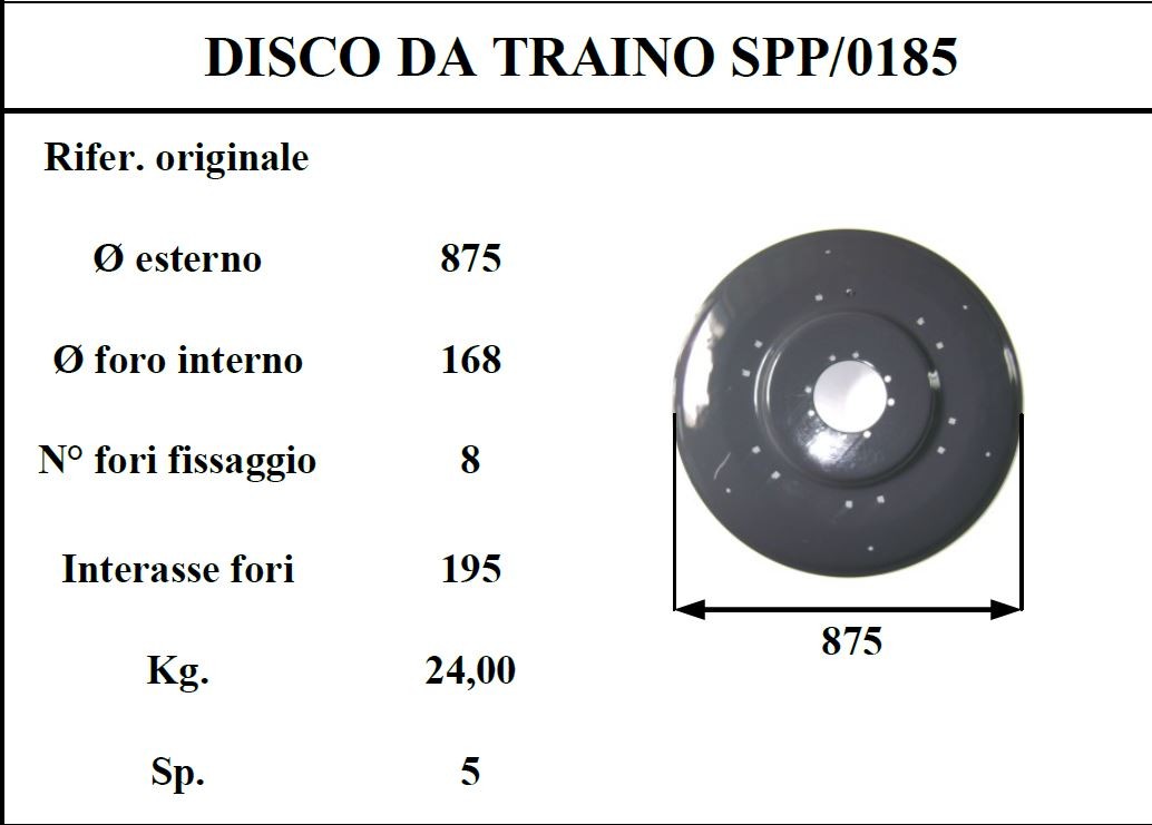 Disco traino Supertino 185