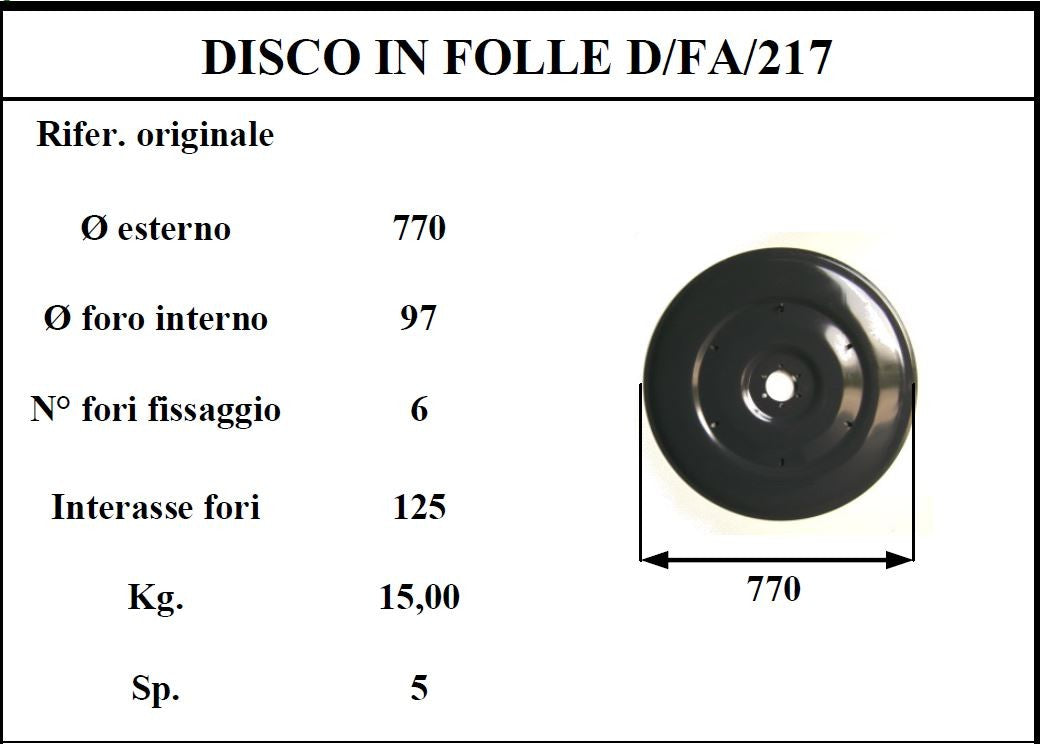 Disco folle d/fahr 217