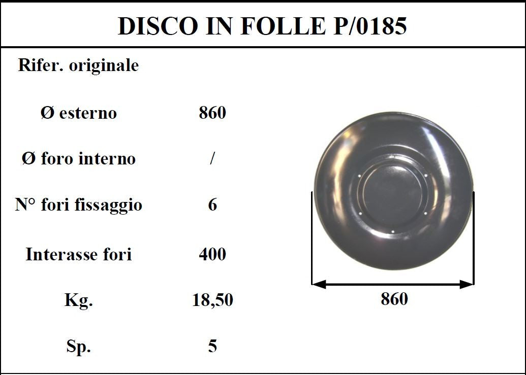 Disco folle p.z 185