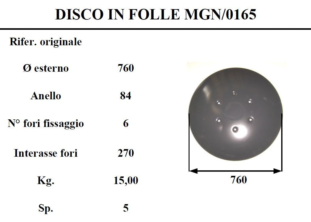 Disco folle marangon 165