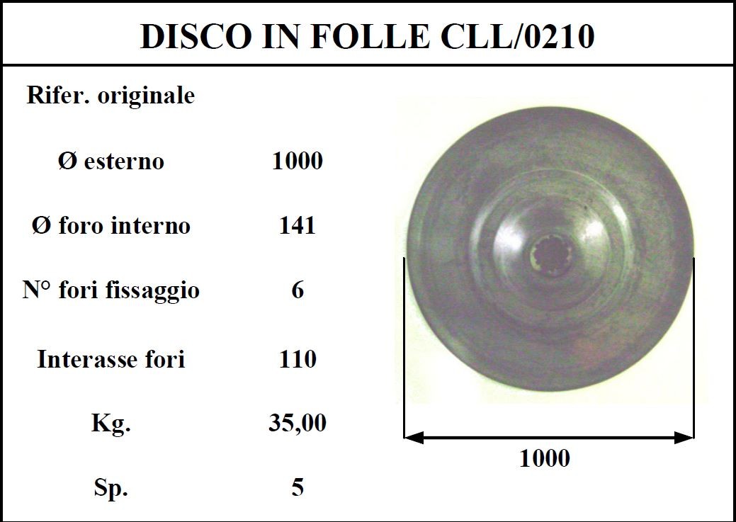 Disco folle claass 210 D.1000