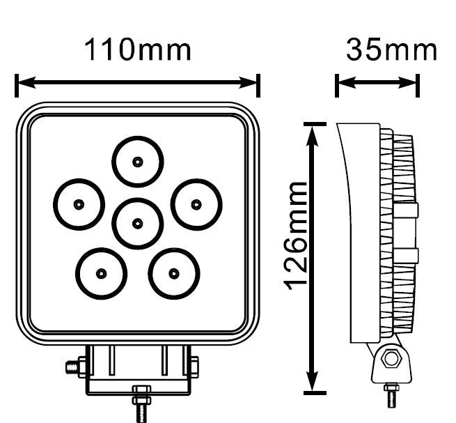 Faro lavoro quadro a 5 LED Movit