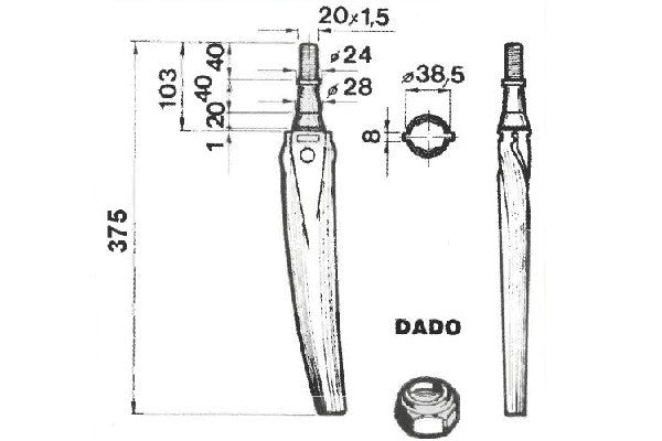 Dente rototerra lely conico coltello - Verso: DX