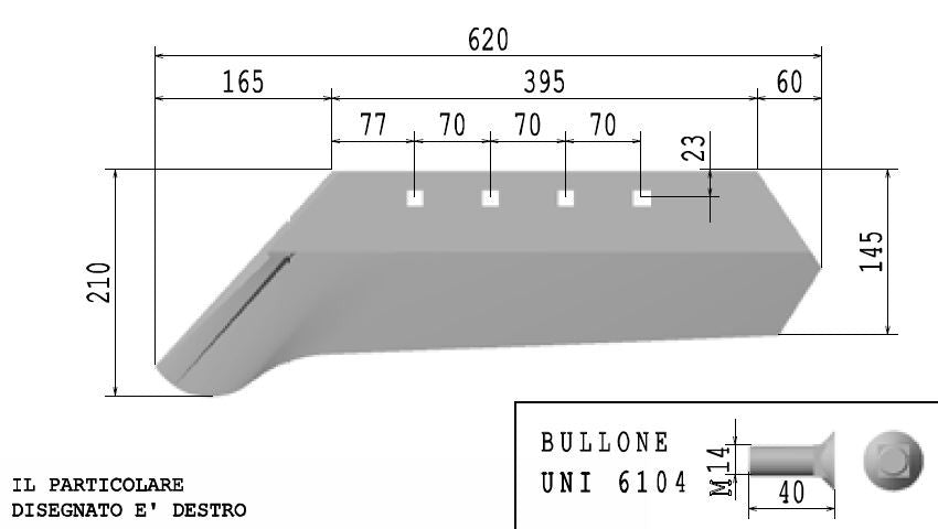 Vomere forato tipo Segala