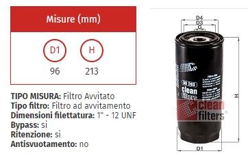 Filtro olio clean do 263