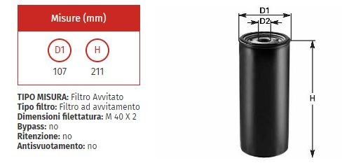 Filtro olio clean do 842
