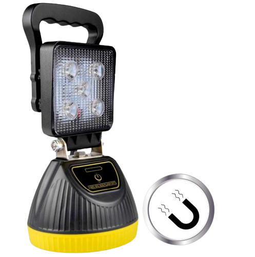 Faro lavoro 9 LED Movit a batteria ricaricabile c/maniglia