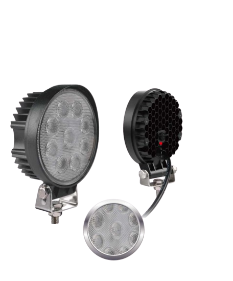 Faro lavoro LED tondo 9 LED c/interruttore