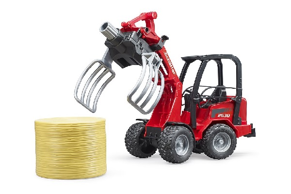Schäffer movimento terra 2034 con accessori e balla fieno Bruder