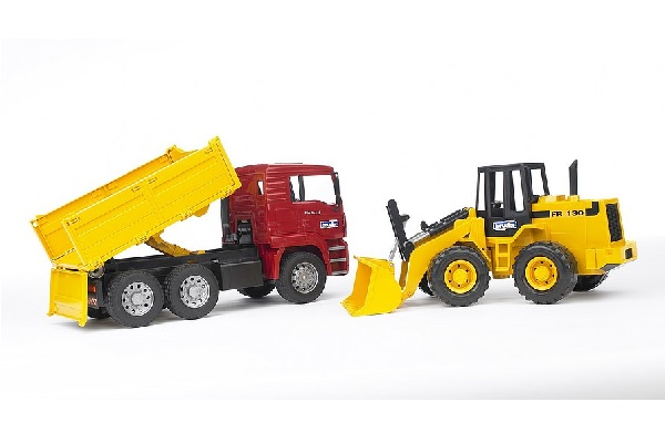 Man tga camion con pala meccanica Bruder
