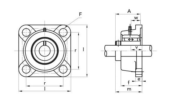 Supporto ucf 206 diam.30
