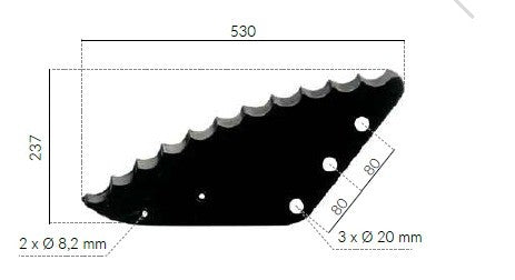 Lama agm curva 530 rif.3 - riporto al tungsteno