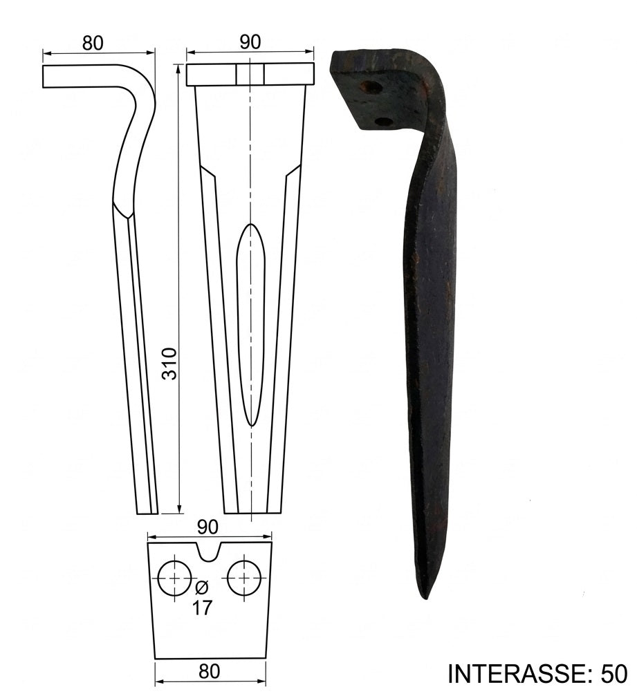 Dente lama forigo pesante p90
