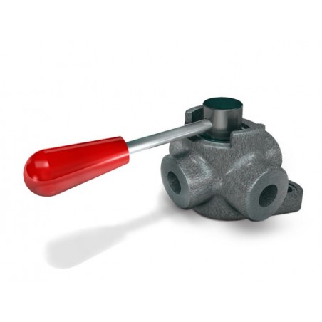 DEVIATORE A 3 VIE ATTACCO - 3/8" GHISA