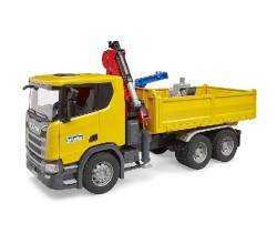 SCANIA SUPER 560R CAMION RIBALTABILE CON GRU E PALLET...