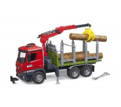 MB AROCS CAMION TRASPORTO 3 TRONCHI CON GRU BRUDER - 03669