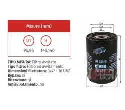 FILTRO OLIO CLEAN DO 225/C