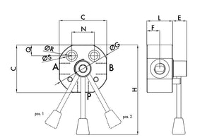 Deviatore a 3 vie attacco - 3/8" acciaio