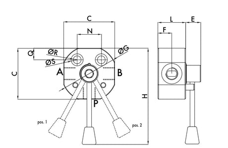 Deviatore a 3 vie attacco - 3/8" acciaio
