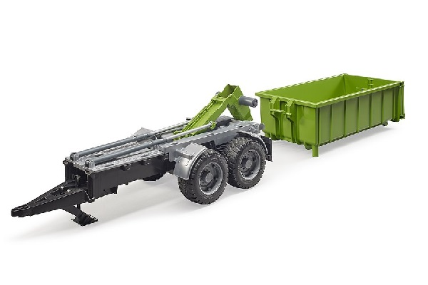 Rimorchio per trattori con container ribaltabile Bruder