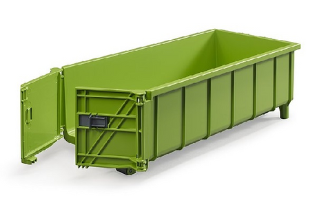Rimorchio per trattori con container ribaltabile Bruder