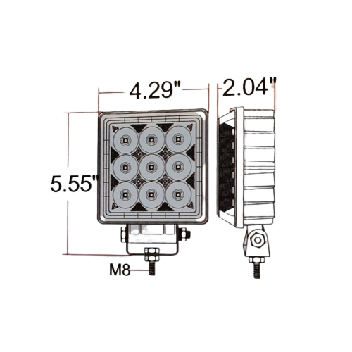 Faro lavoro 9 LED frontali + 24 LED laterali
