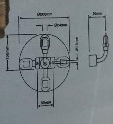 Supporto lampadata rotante - c/staffa snodabile 360°