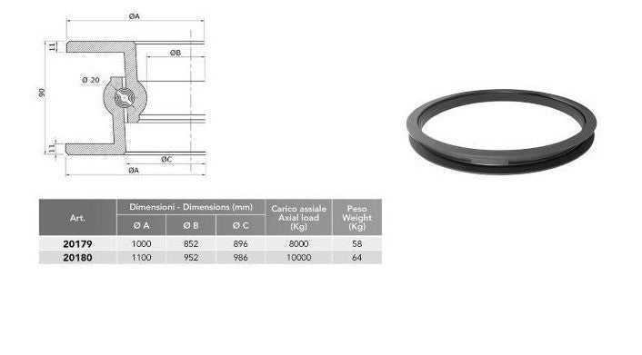Ralla diametro 1100 h.90