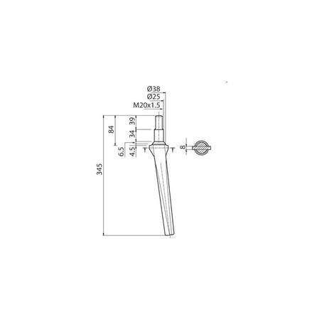 Dente rototerra forigo cilindrico