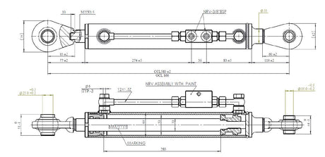 Terzo punto idraulico 50x30x280 sn19/25 - mk