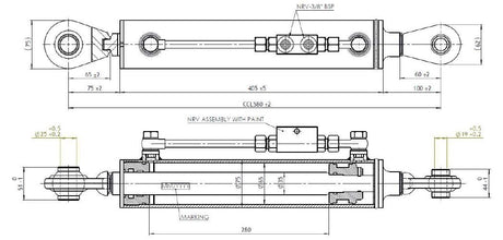 Terzo punto idraulico 65x35x280 sn19/25 - mk